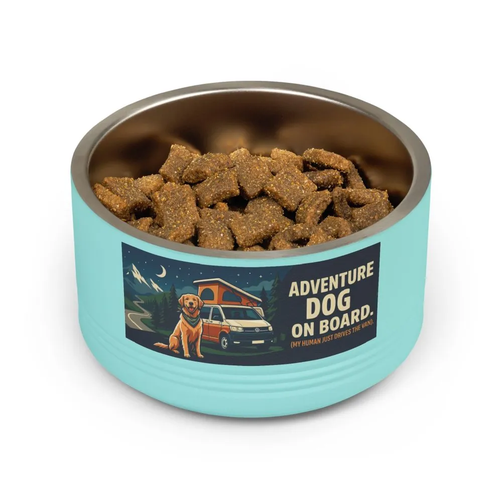Pet Bowl — "Adventure Dog On Board " 18oz Camper & Hiking Dog Travel Bowl