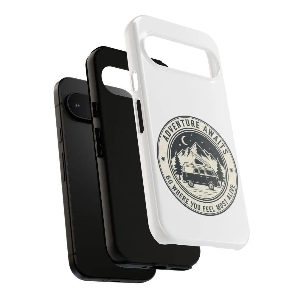 Phone Case — "Adventure Awaits-Go Where You Feel Most Alive" Camper Van Design