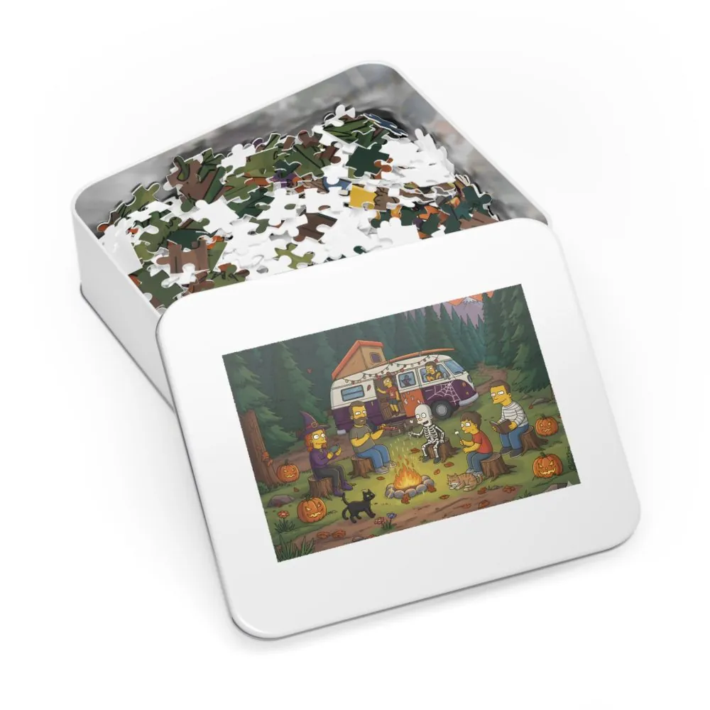 Jigsaw Puzzle with Tin — Autumn Camping Jigsaw Halloween
