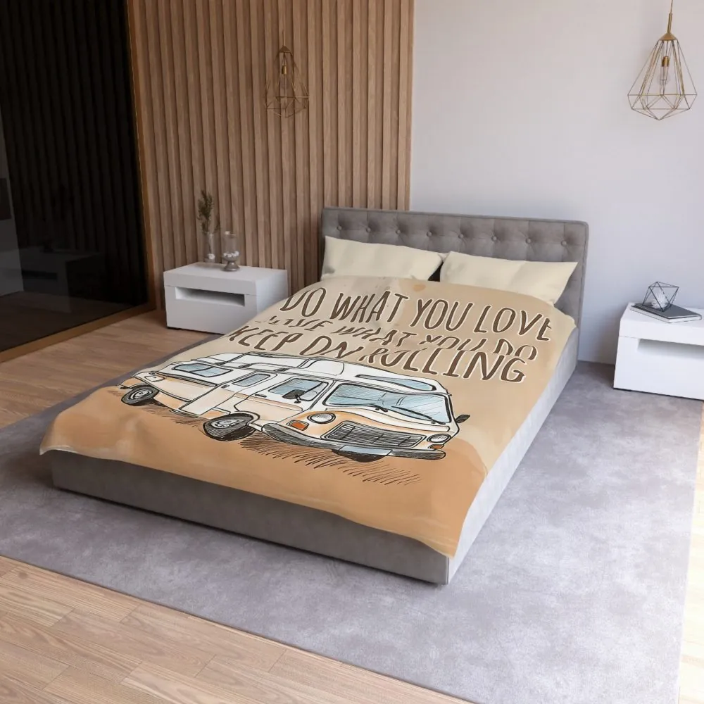 Duvet Cover - 'Do What You Love, Keep On Rolling' Campervan Bedding