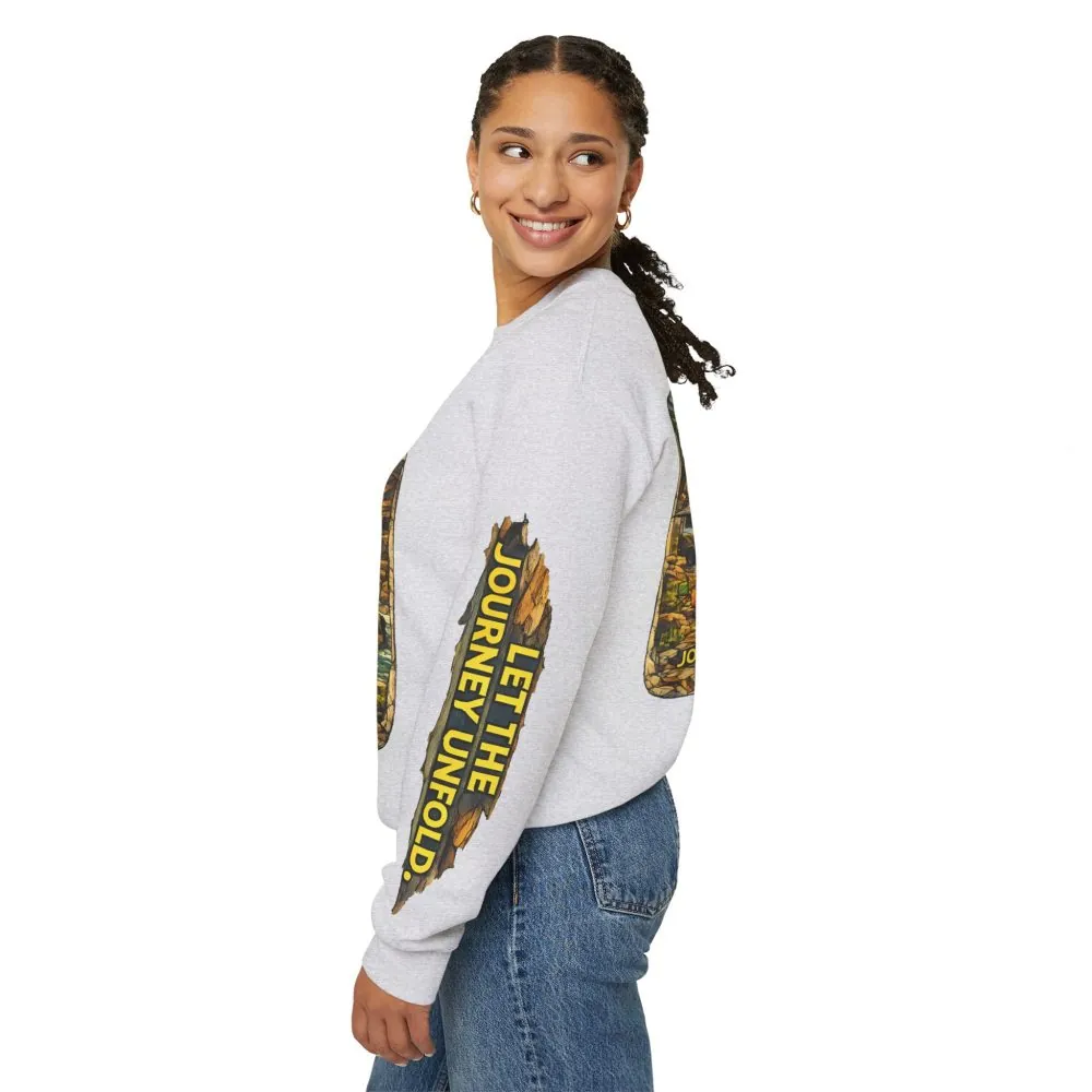 17827601100608858352_2048.jpeg Unisex Heavy Blend™ Crewneck Sweatshirt — "Let The Journey Unfold" Design Cubic-Line