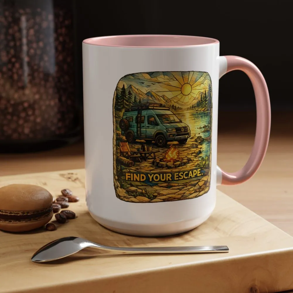 17831565864323931263_2048.jpeg Accent Coffee Mug (11, 15oz) — "Find Your Escape" Design Cubic-Line