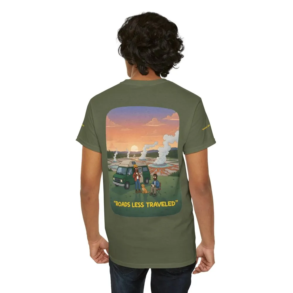 Unisex Heavy Cotton Tee — "Roads Less Traveled" Design Sitcom-Line