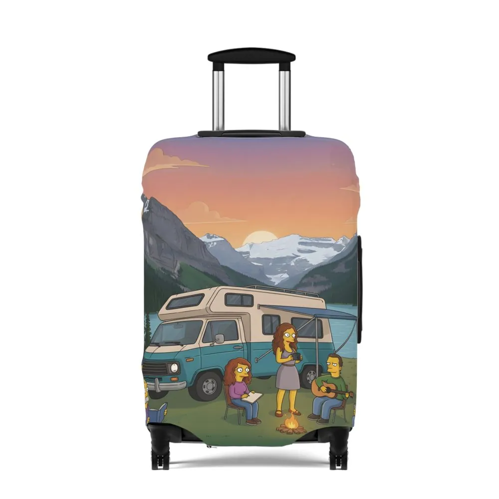 Luggage Cover — Adventure Camper Sketch Travel Suitcase(Design Sitcom-Line)