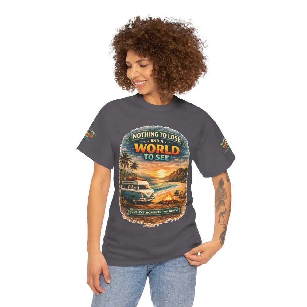 Unisex Heavy Cotton Tee — "Nothing To Lose " Design Scenic-Line