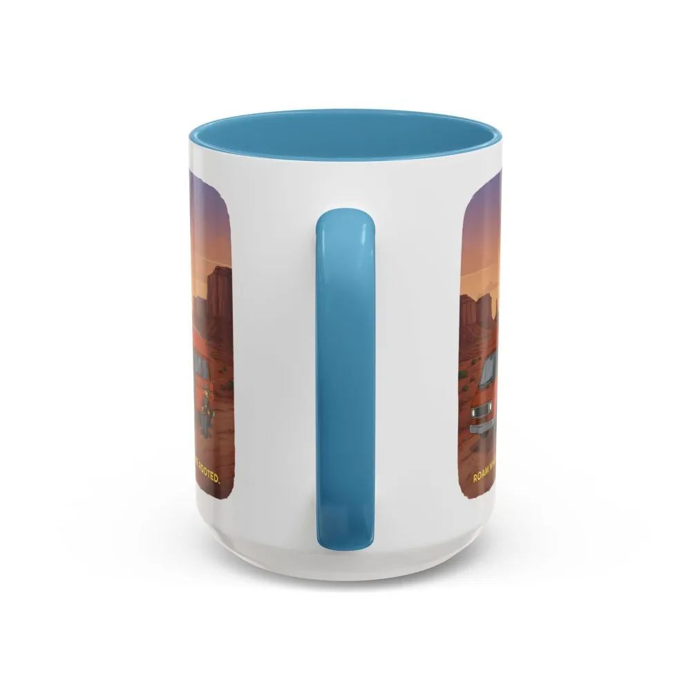 17882716734798375813_2048.jpeg Accent Coffee Mug (11, 15oz) — "Roam Where You Are Rooted" Design Sitcom-Line