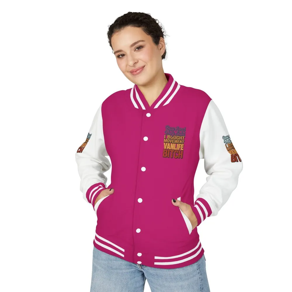 17888343243452246795_2048.jpeg Unisex Heavyweight Letterman Jacket — "Buy Land They Said" Design F**K-Line