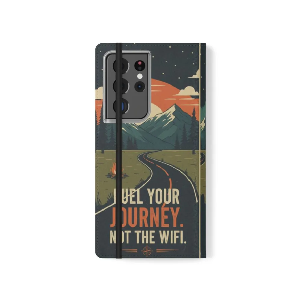 Flip Phone Case — "Fuel Your Journey, Not the Wifi" Wallet Cover