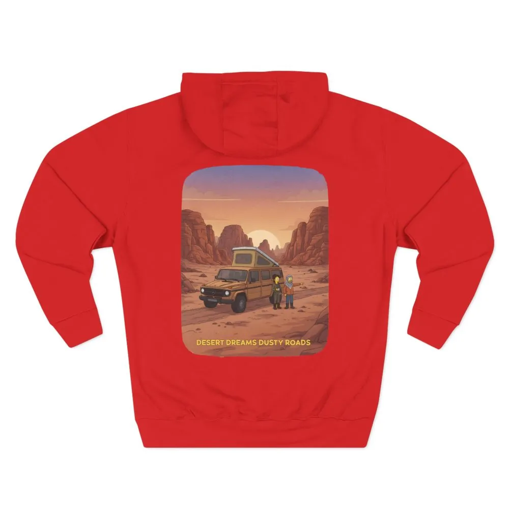 17891362885184811850_2048.jpeg Three-Panel Fleece Hoodie - "Desert Dreams Dusty Roads" Design Sitcom-Line
