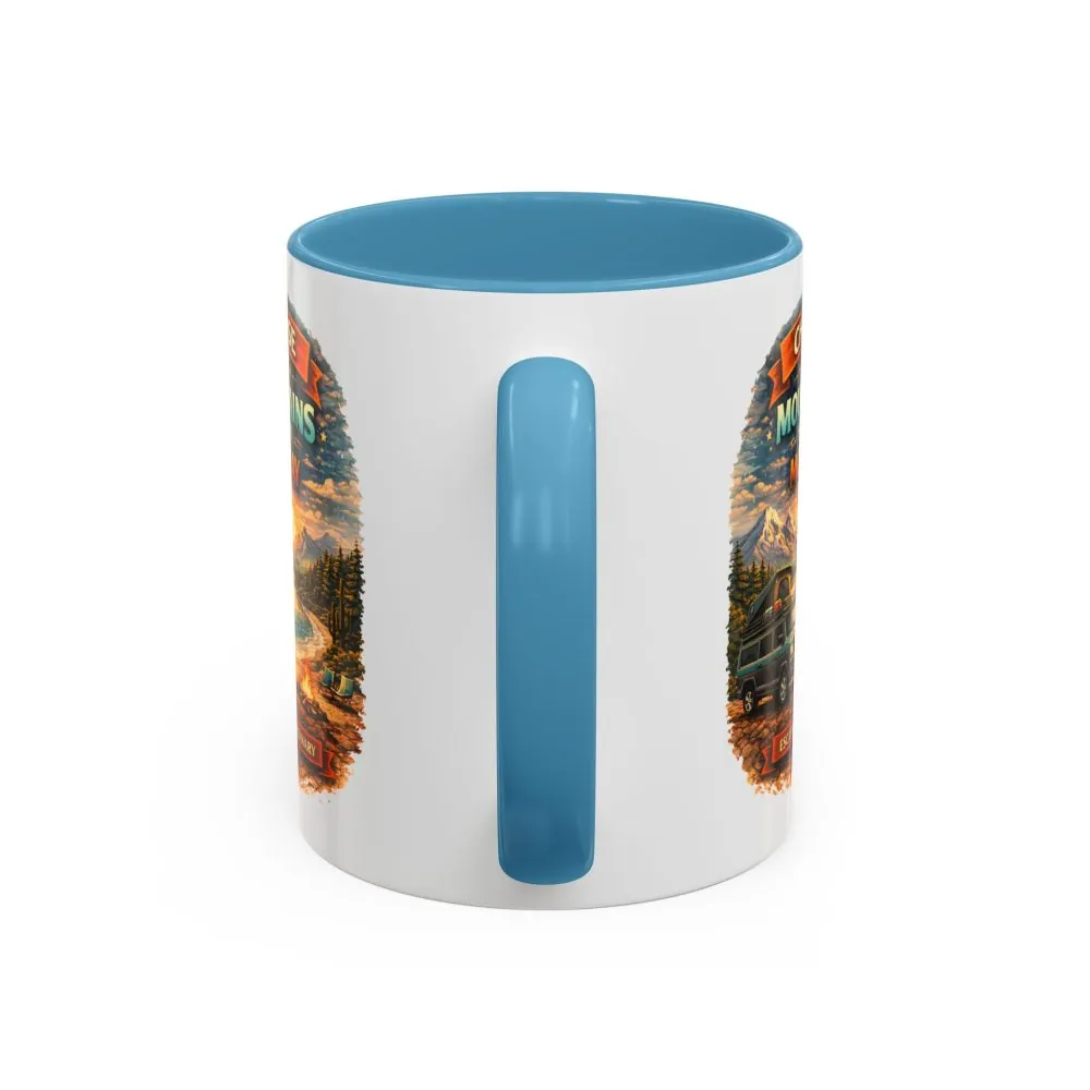 Accent Coffee Mug (11, 15oz) — "Choose The Mountens" Design Scenic-Line