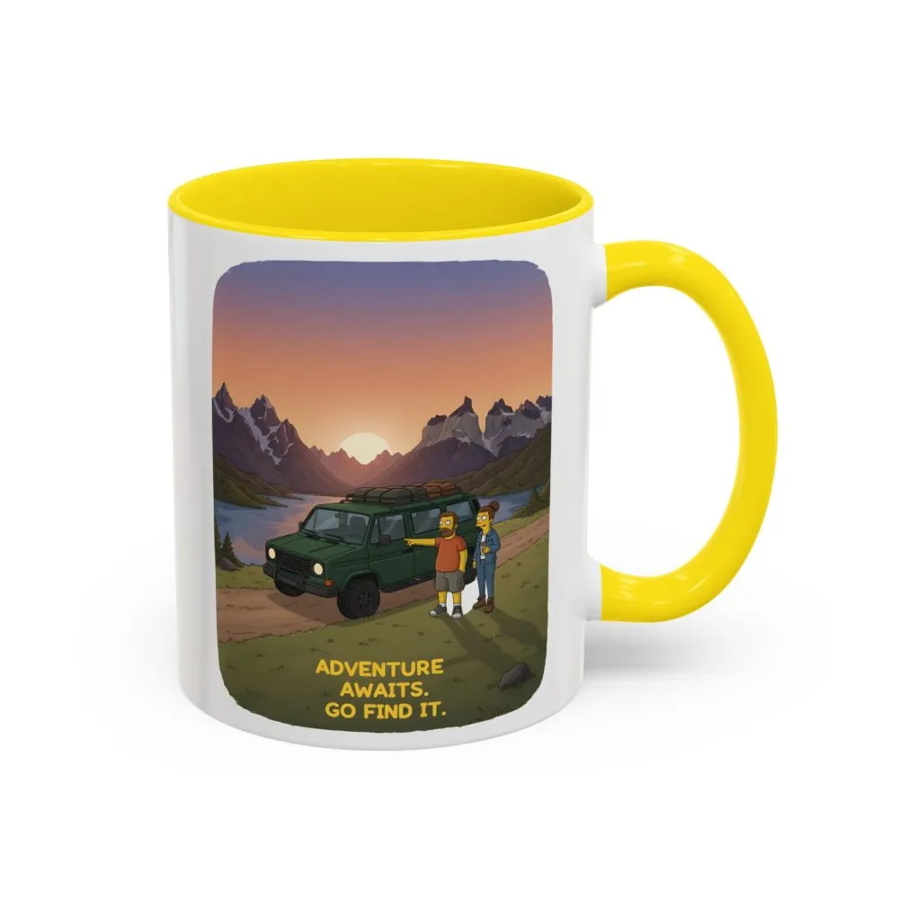 17898408303350676770_2048.jpeg Accent Coffee Mug (11, 15oz) — "Adventure Awaits-Go Find It" Design Sitcom-Line