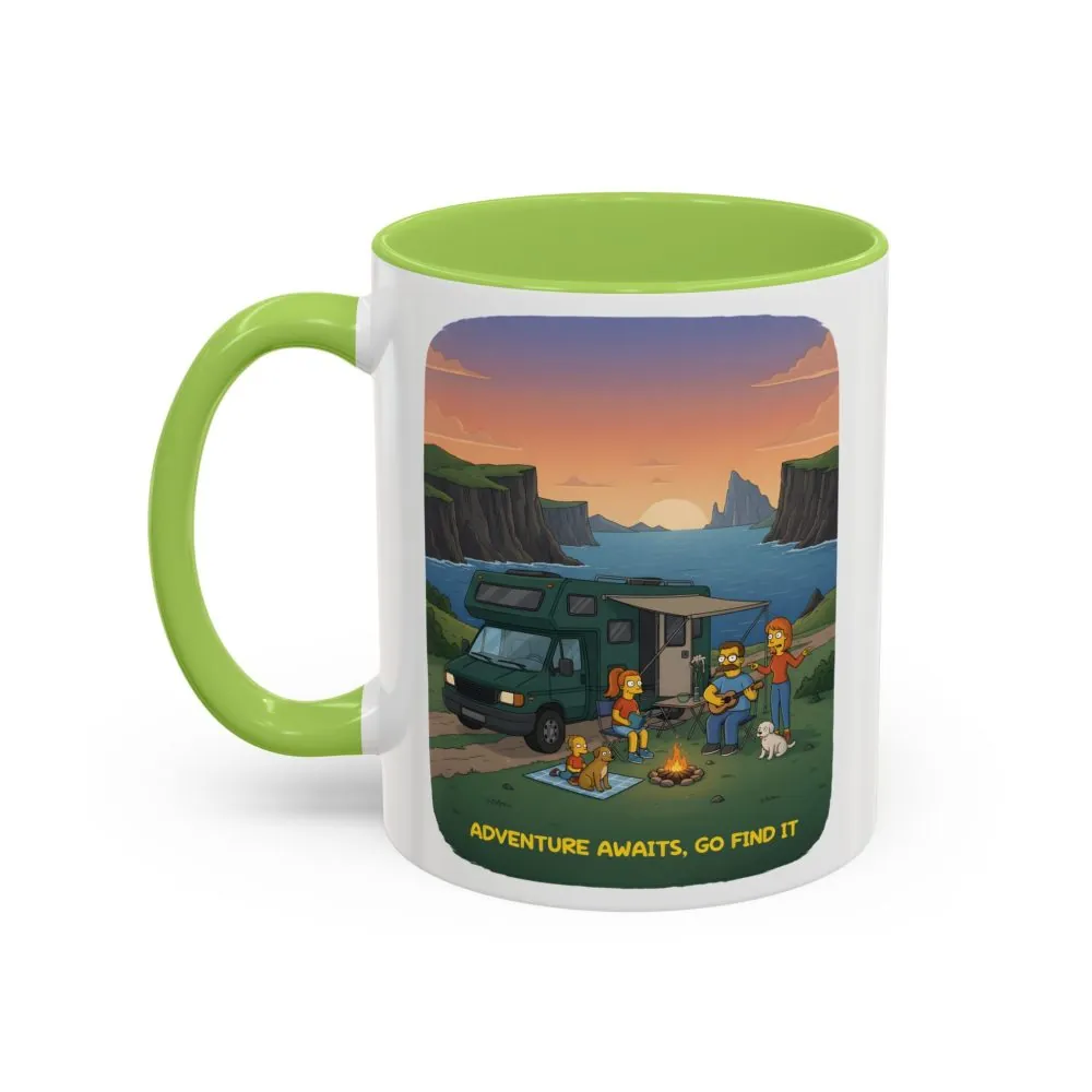 17899616163965629408_2048.jpeg Accent Coffee Mug (11, 15oz) — "Adventure Awaits-Go Find It"" Design Sitcom-Line