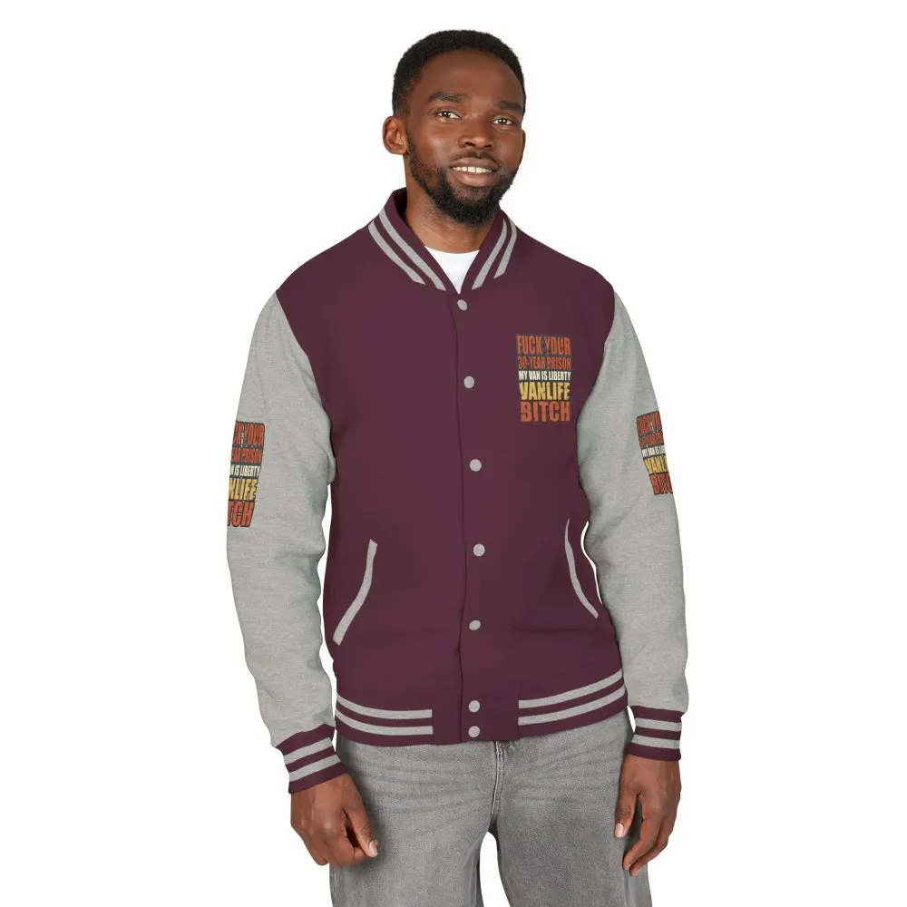 Unisex Heavyweight Letterman Jacket — "Fuck Your 30 Year" Design F**K-Line