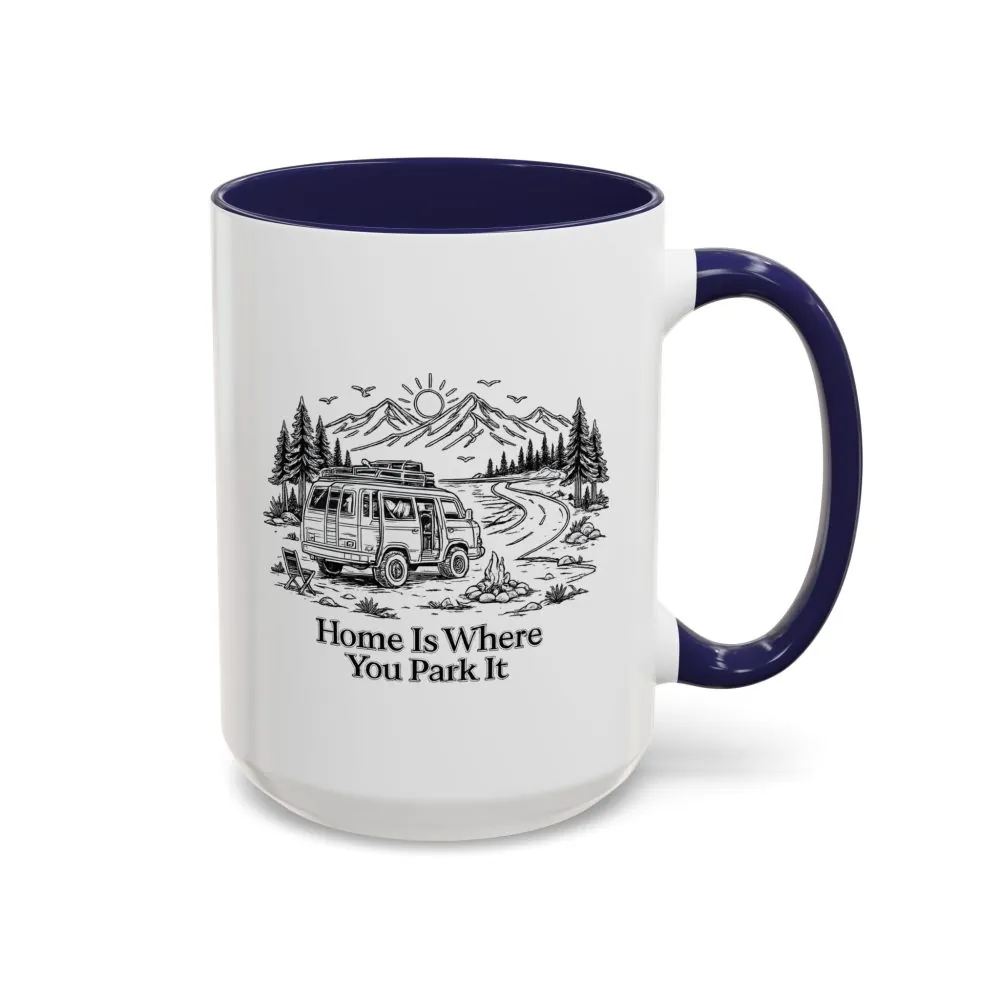17904048688365063751_2048.jpeg Accent Coffee Mug (11, 15oz) — "Home Is Where You Park It" Design Minimal-Line