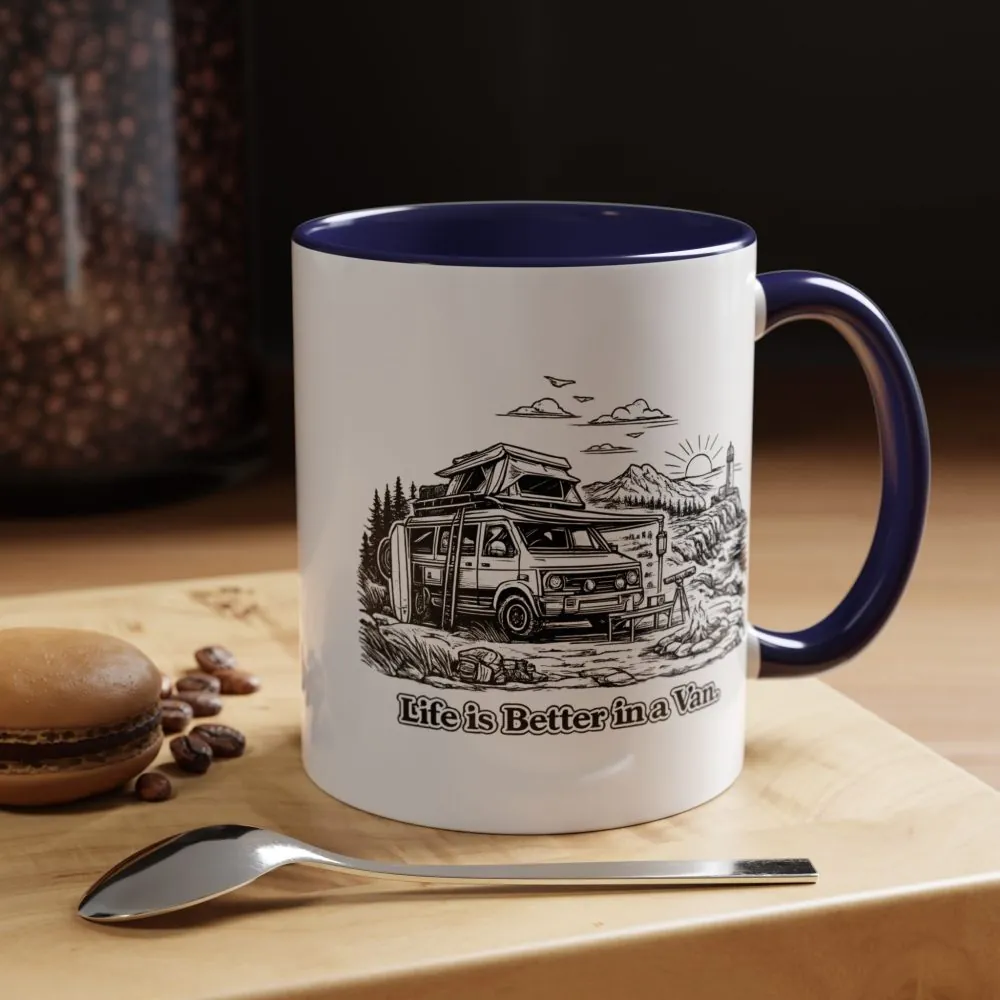 17910252009817238364_2048.jpeg Accent Coffee Mug (11, 15oz) — "Life Is Better In A Van" Design Minimal-Line