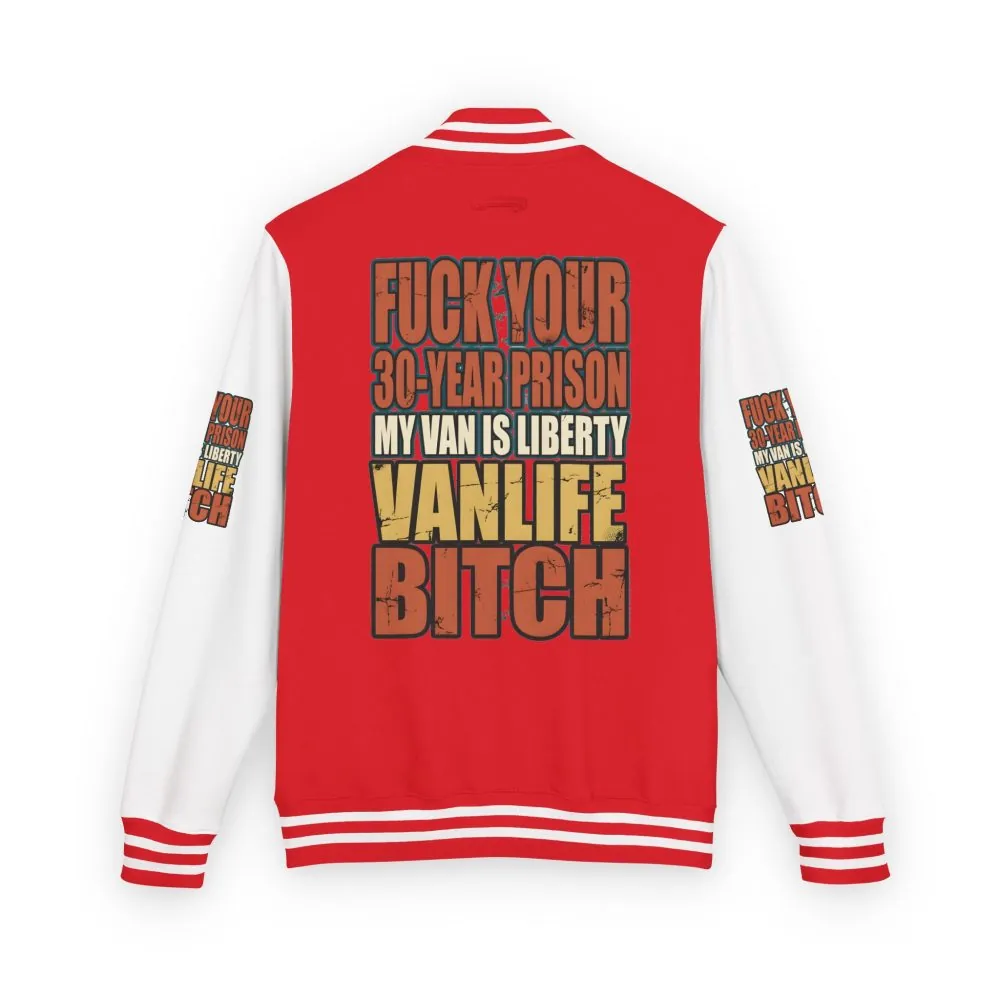 Unisex Heavyweight Letterman Jacket — "Fuck Your 30 Year" Design F**K-Line