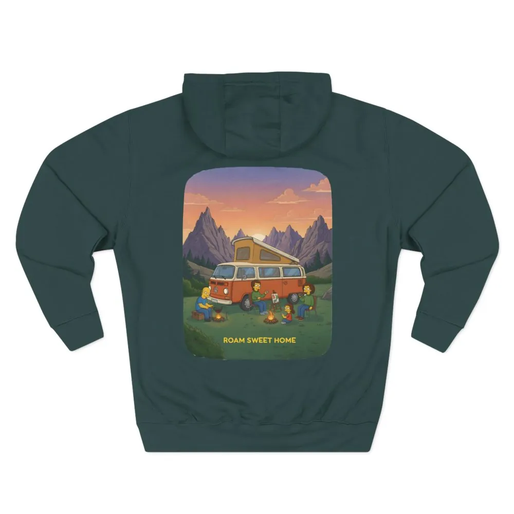 Three-Panel Fleece Hoodie - "Roam Sweet Home" Design Sitcom-Line