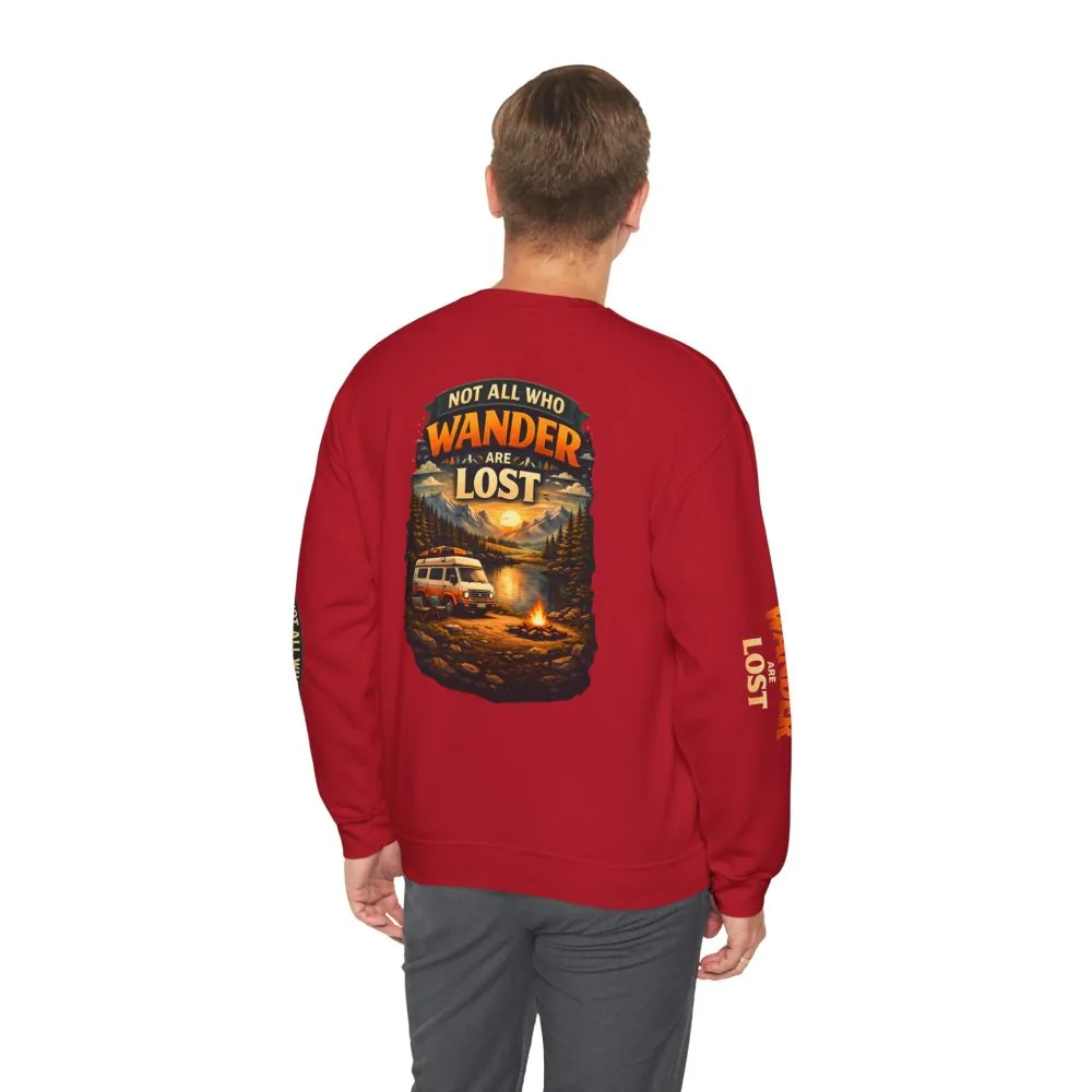 17947301950435271441_2048.jpeg Unisex Heavy Blend™ Crewneck Sweatshirt — "Not All Who Wander Are Lost" Design Scenic-Line