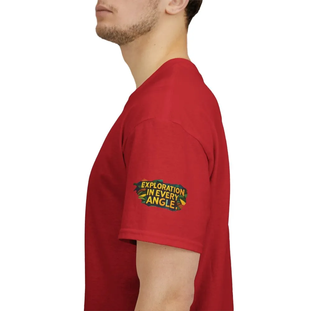 Unisex Heavy Cotton Tee — "Exploration In Every Angle" Design Cubic-Line