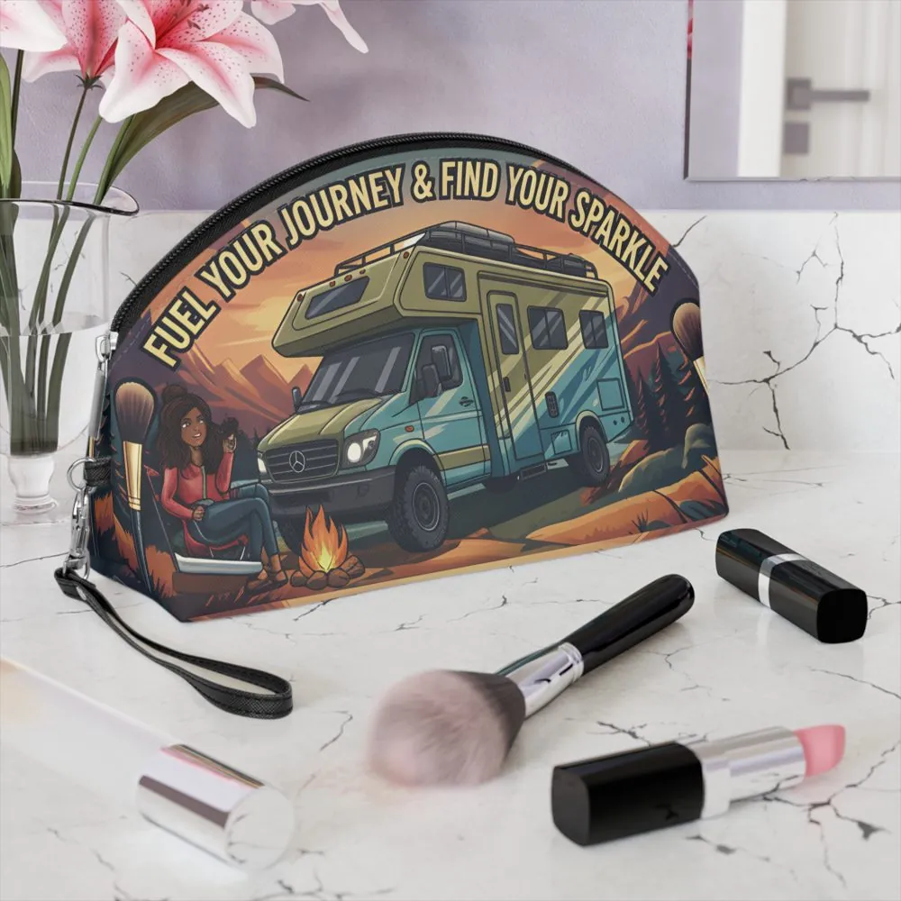 Makeup Bag — "Fuel Your Journey-Find Your Sparkle" campervan quoted