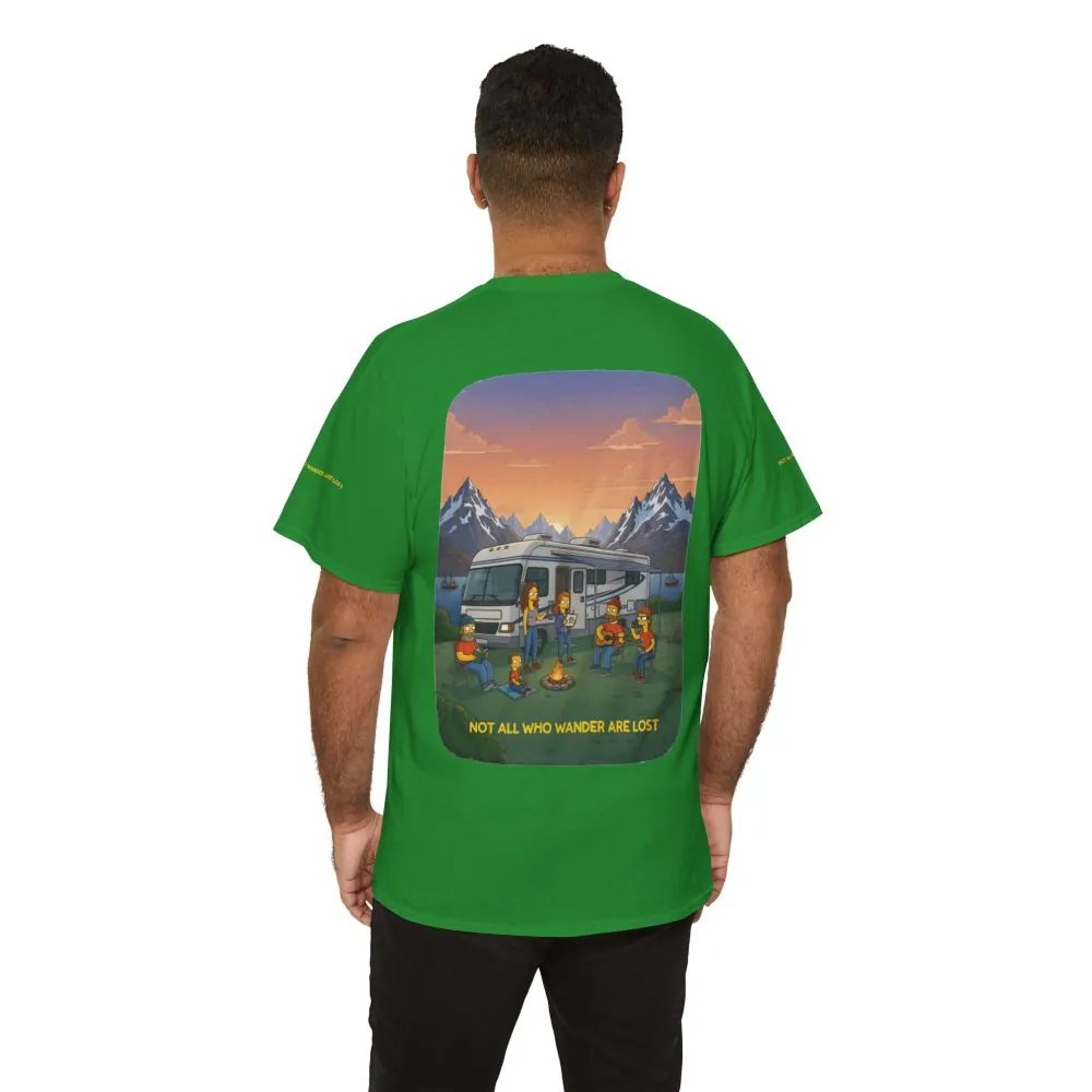 Unisex Heavy Cotton Tee — "Not All Who Wander Are Lost" Design Sitcom-Line