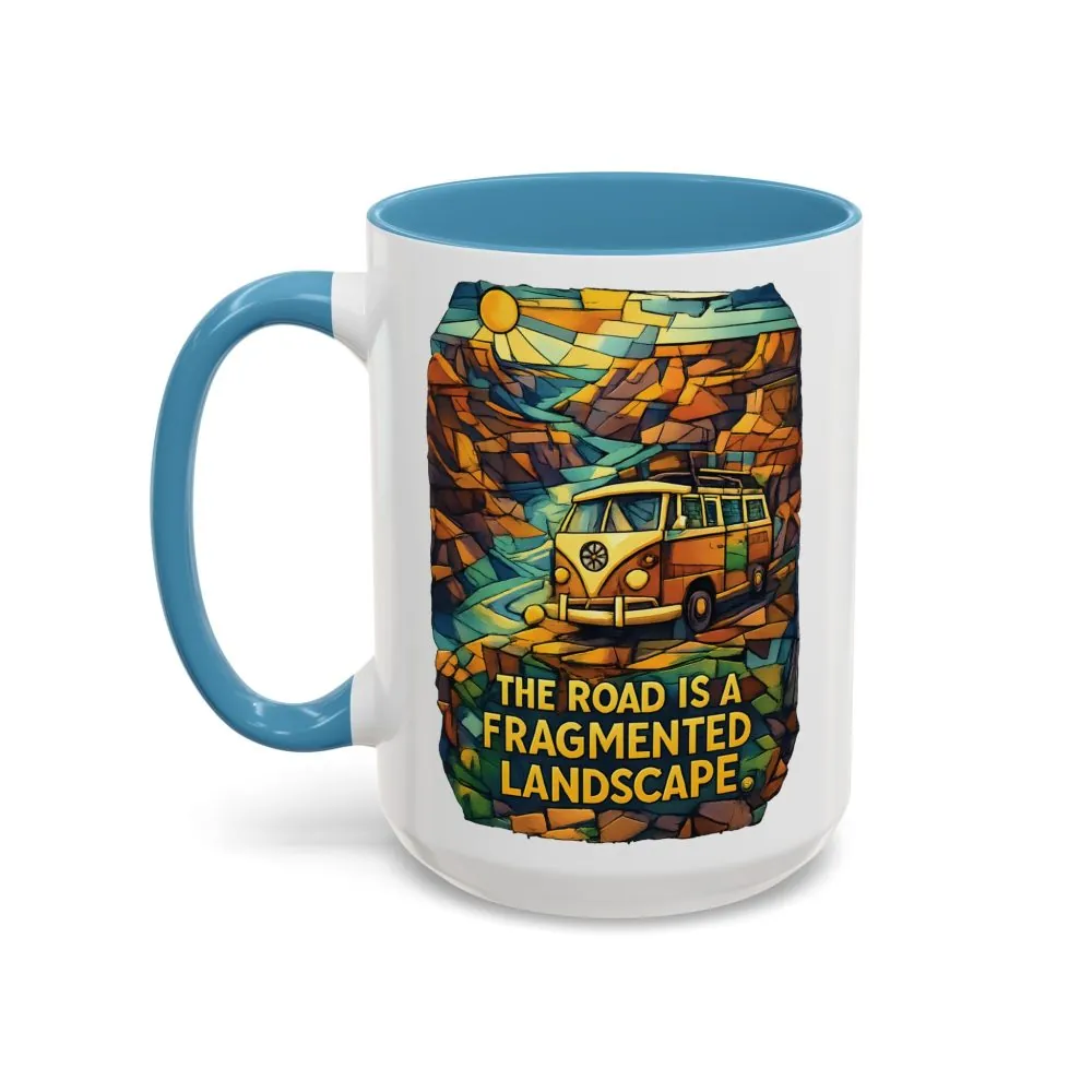 17984781024960829429_2048.jpeg Accent Coffee Mug (11, 15oz) — "The Road Is A Fragmented Landscape" Design Cubic-Line