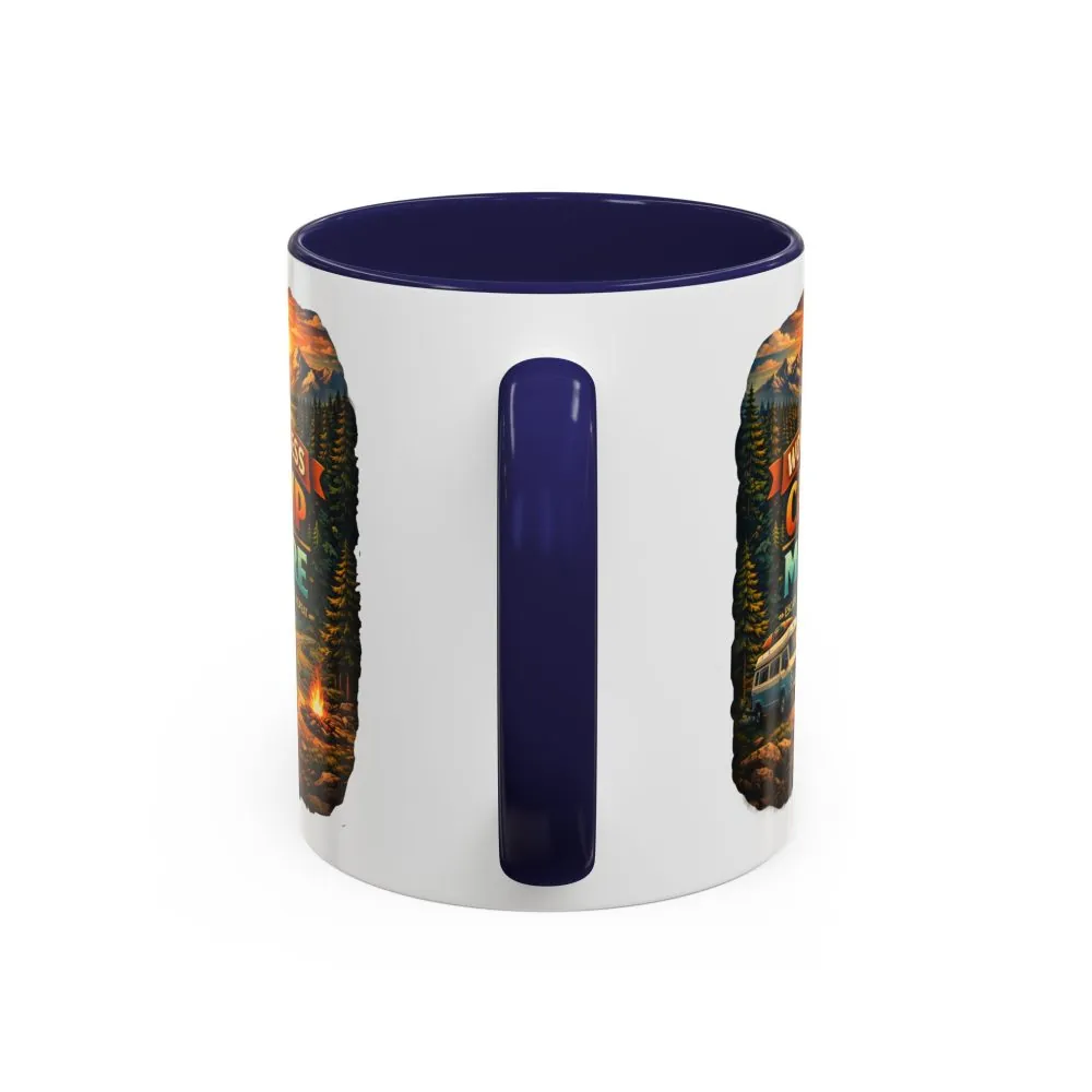 Accent Coffee Mug (11, 15oz) — "Work Less-Camp More" Design Scenic-Line