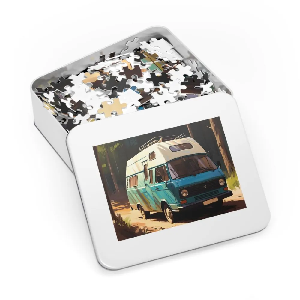 Jigsaw Puzzle with Tin — Retro Camper Van