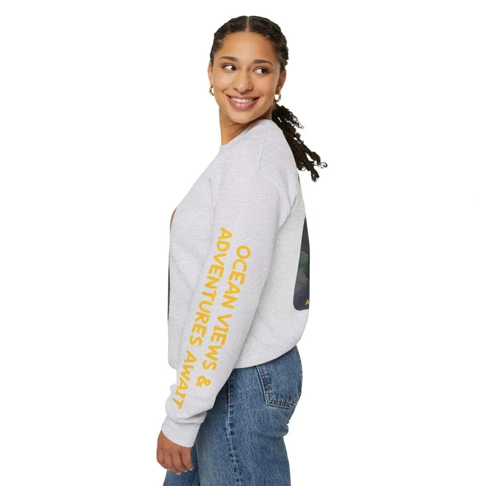 17997157693349923643_2048.jpeg Unisex Heavy Blend™ Crewneck Sweatshirt — "Ocean Views-Adventures Awaits" Design Sitcom-Line