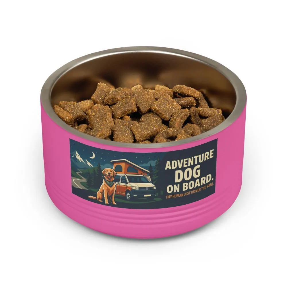 Pet Bowl — "Adventure Dog On Board " 18oz Camper & Hiking Dog Travel Bowl