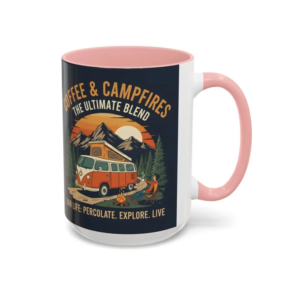 Accent Coffee Mug (11, 15oz) — "Coffee and campfires"