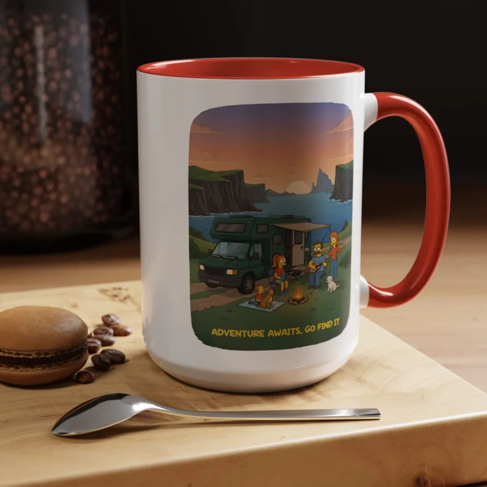 1801142788412027888_2048.jpeg Accent Coffee Mug (11, 15oz) — "Adventure Awaits-Go Find It"" Design Sitcom-Line