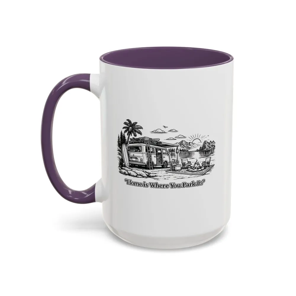18025784403492473291_2048.jpeg Accent Coffee Mug (11, 15oz) — "Home Is Where You Park It" Design Minimal-Line