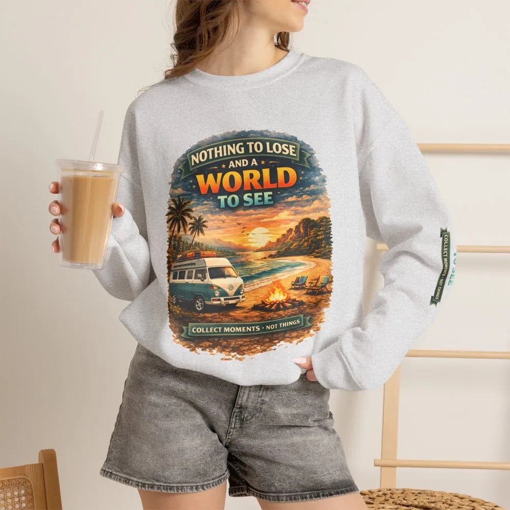 Unisex Heavy Blend™ Crewneck Sweatshirt — "Nothing To Lose" Design Scenic-Line
