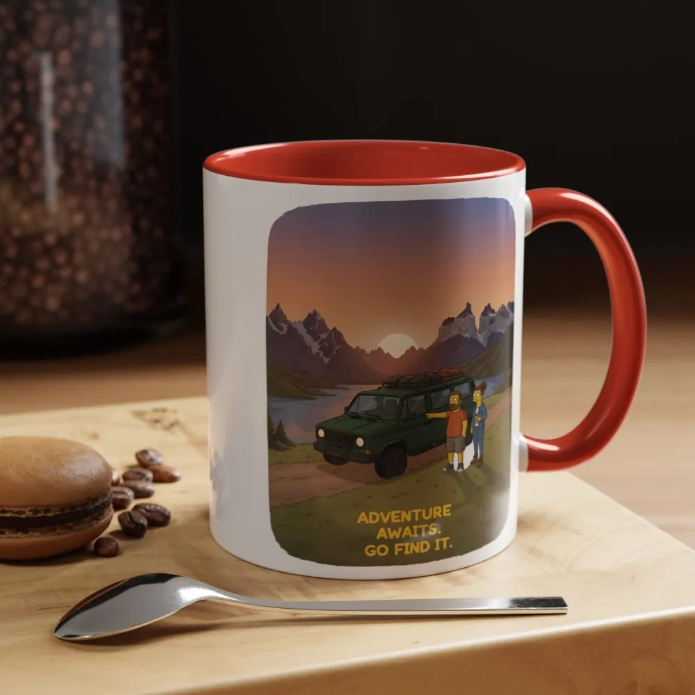 18040885350309307806_2048.jpeg Accent Coffee Mug (11, 15oz) — "Adventure Awaits-Go Find It" Design Sitcom-Line