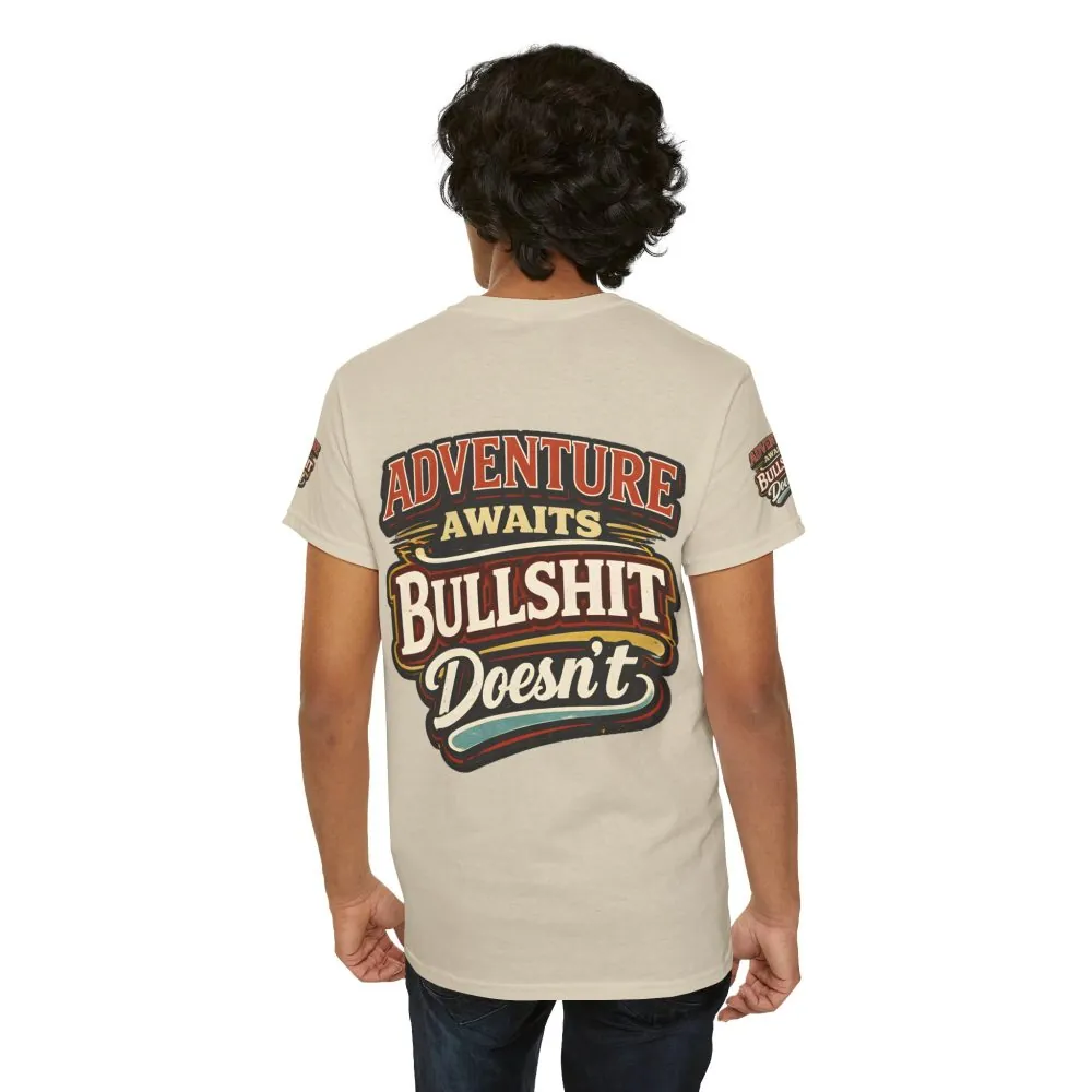 Unisex Heavy Cotton Tee — "Adventure Awaits" Design F**K-Line