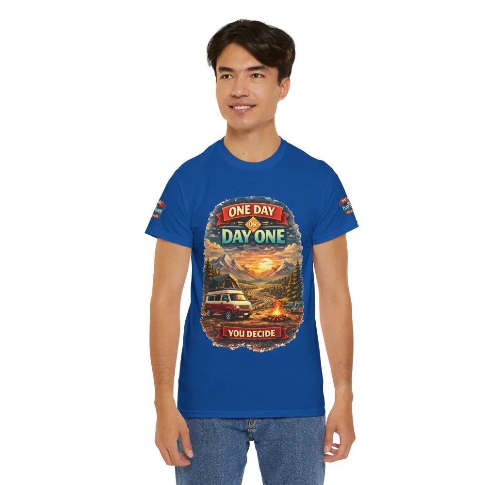 1805055210714352483_2048.jpeg Unisex Heavy Cotton Tee — "One Day Or Day One" Design Scenic-Line