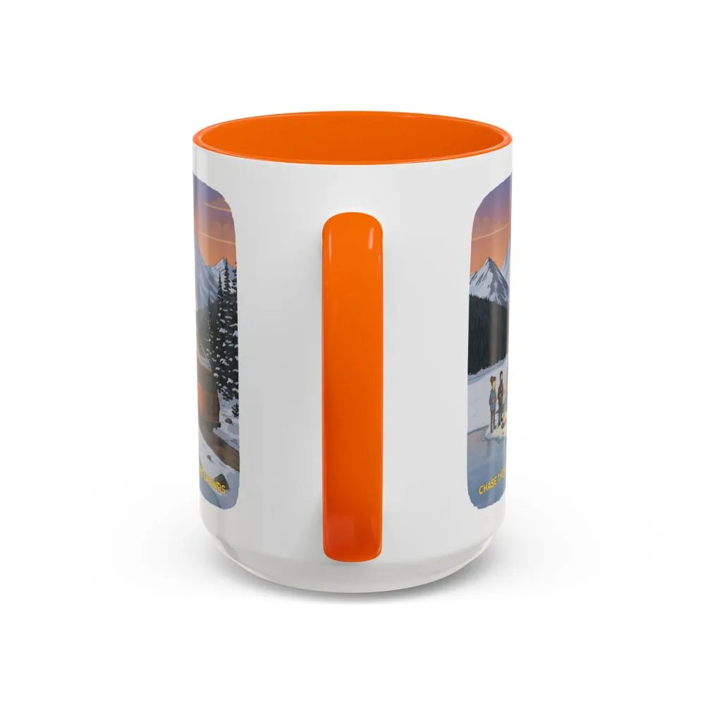 Accent Coffee Mug (11, 15oz) — "Chase The Views-Not The Crowds"" Design Sitcom-Line