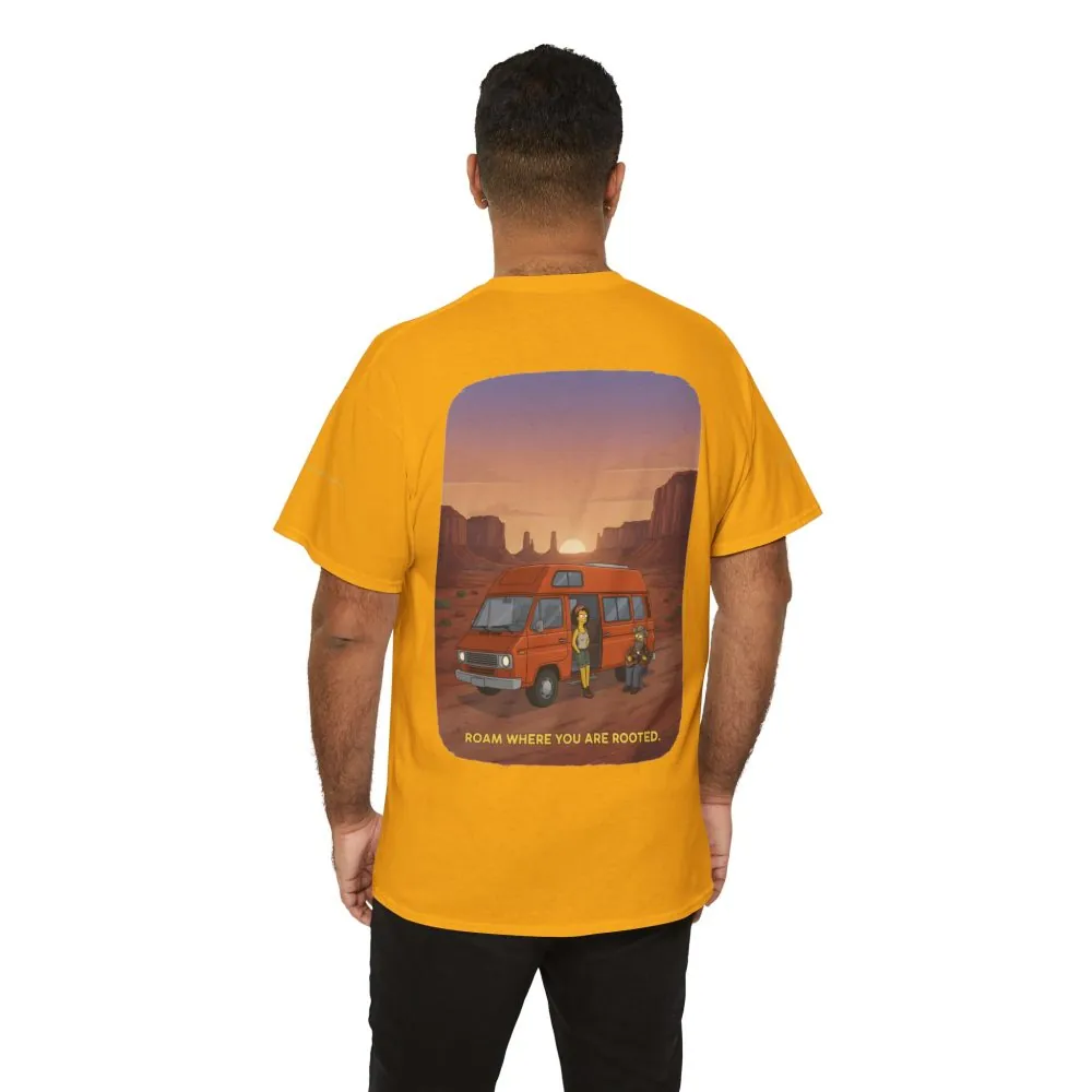 Unisex Heavy Cotton Tee — "Roam Where You Are Rooted" Design Sitcom-Line