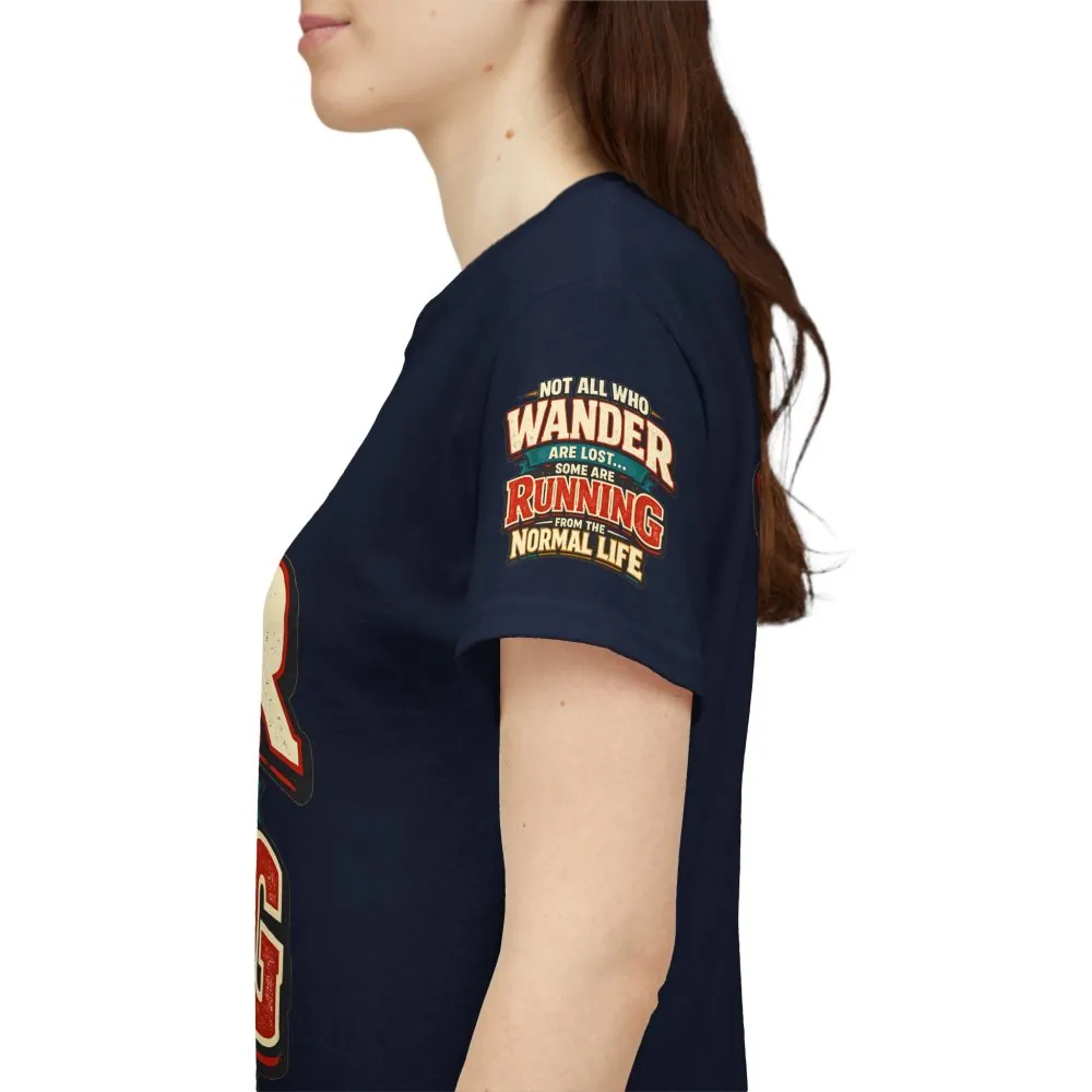 Unisex Heavy Cotton Tee — "Not All Who Wander Are Lost" Design F**K-Line