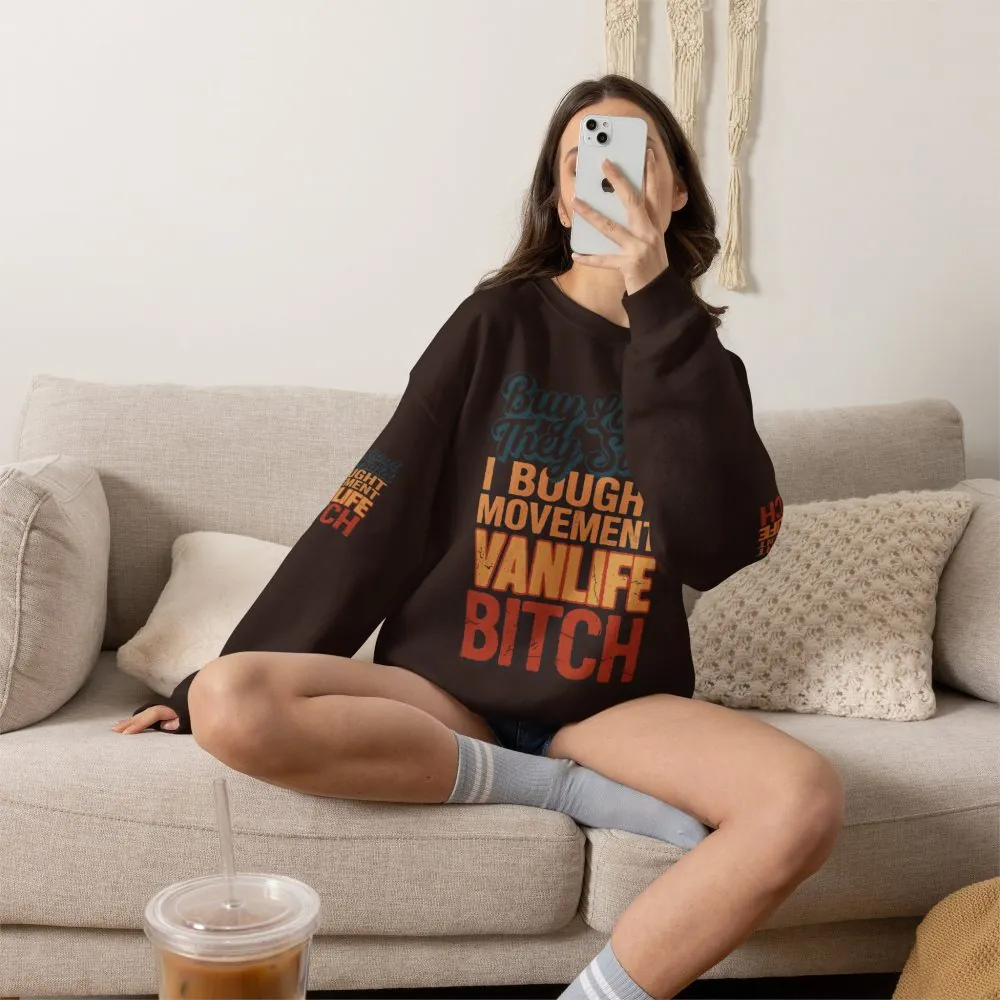 Unisex Heavy Blend™ Crewneck Sweatshirt — "Buy Land They Said" Design F**K-Line