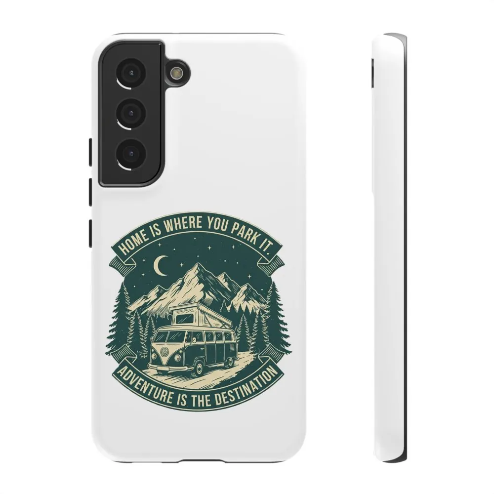 18094185435835336982_2048.jpeg Phone Case — "Home Is Where You Park It-Adventure is the destination" Camper Van Design