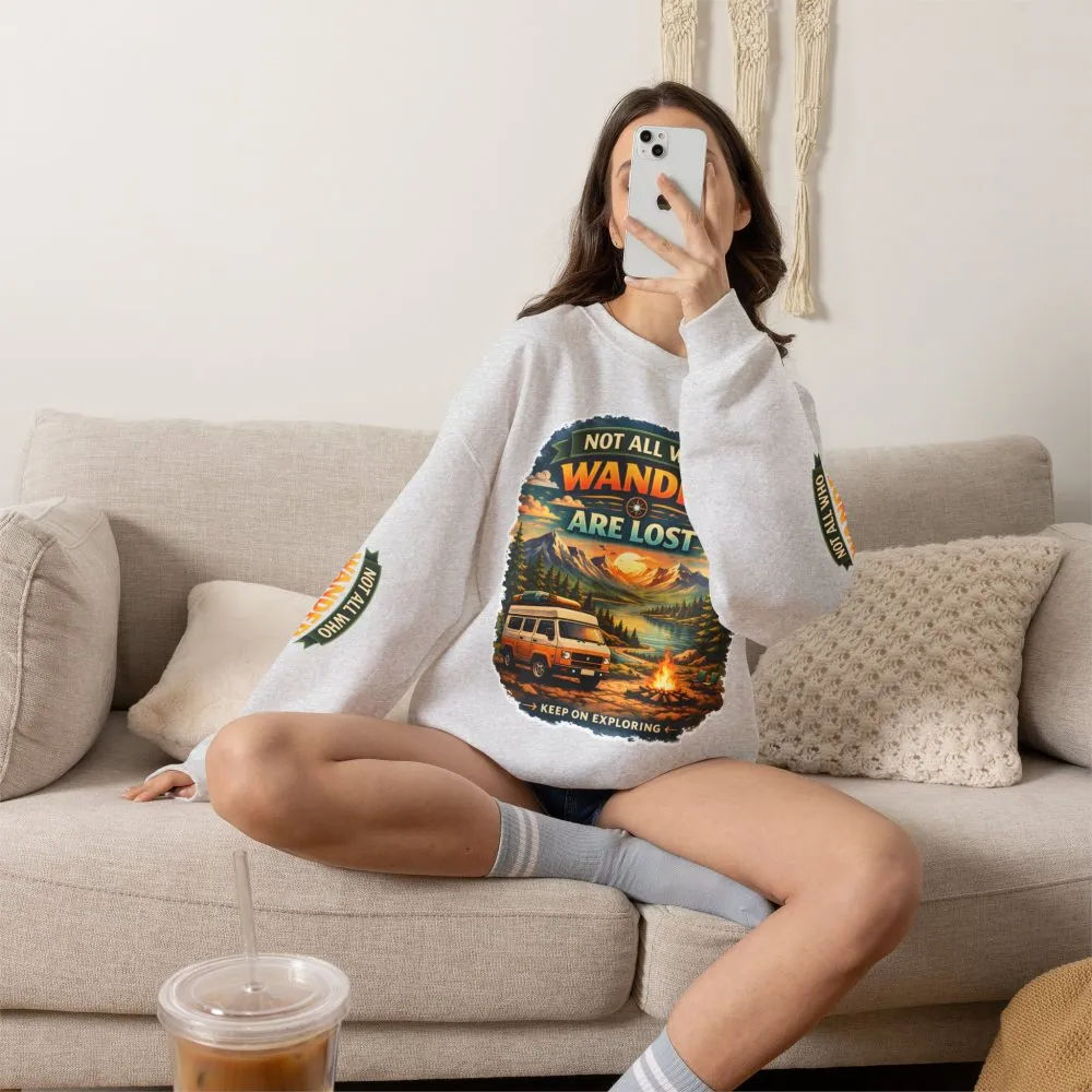18094455904952997178_2048.jpeg Unisex Heavy Blend™ Crewneck Sweatshirt — "Not All Who Wander Are Lost" Design Scenic-Line