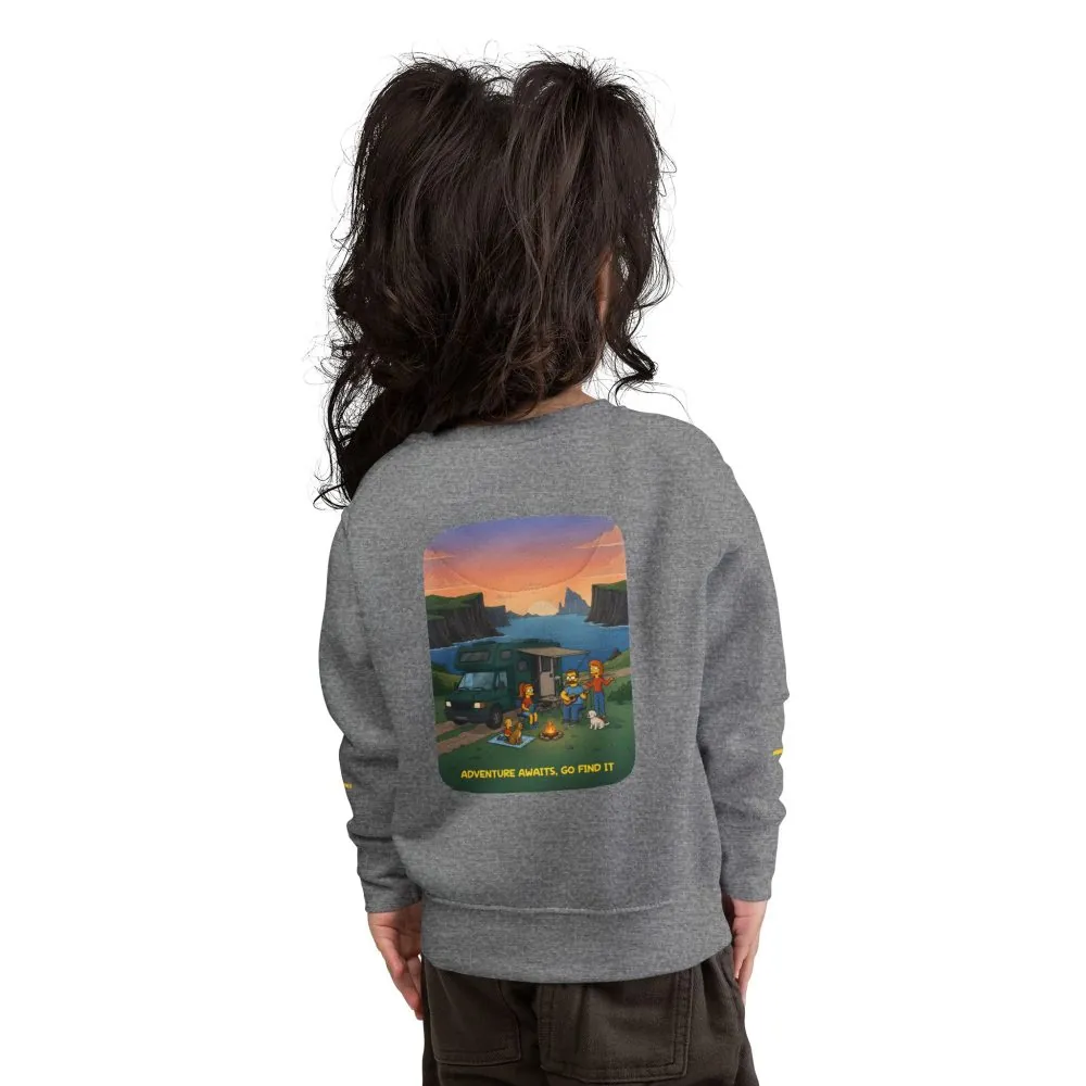 Toddler Sweatshirt - "Adventure Awaits-Go Find It" (Design Sitcom-Line)