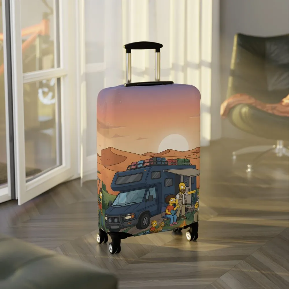 Luggage Cover — Adventure Camper Sketch Travel Suitcase(Design Sitcom-Line)