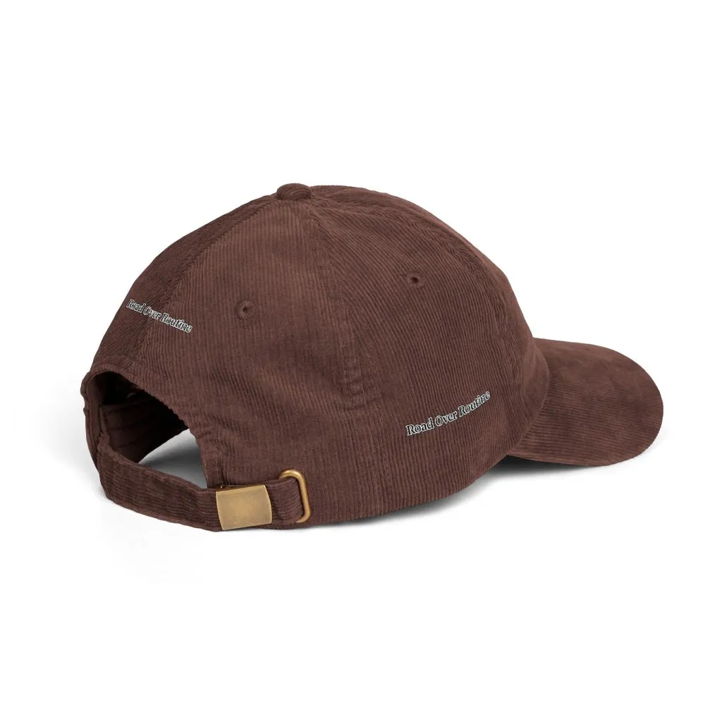 18128817221355942306_2048.jpeg Vintage Corduroy Cap (Embroidery) — "Road over Routine" Embroidered Hat