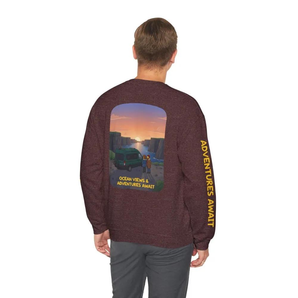 18135954336832813319_2048.jpeg Unisex Heavy Blend™ Crewneck Sweatshirt — "Ocean Views-Adventures Awaits" Design Sitcom-Line