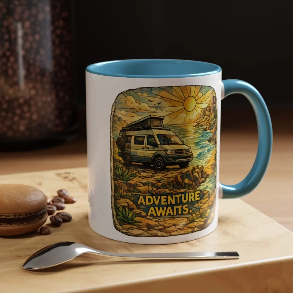 18137087013466148745_2048.jpeg Accent Coffee Mug (11, 15oz) — "Adventure Awaits" Design Cubic-Line
