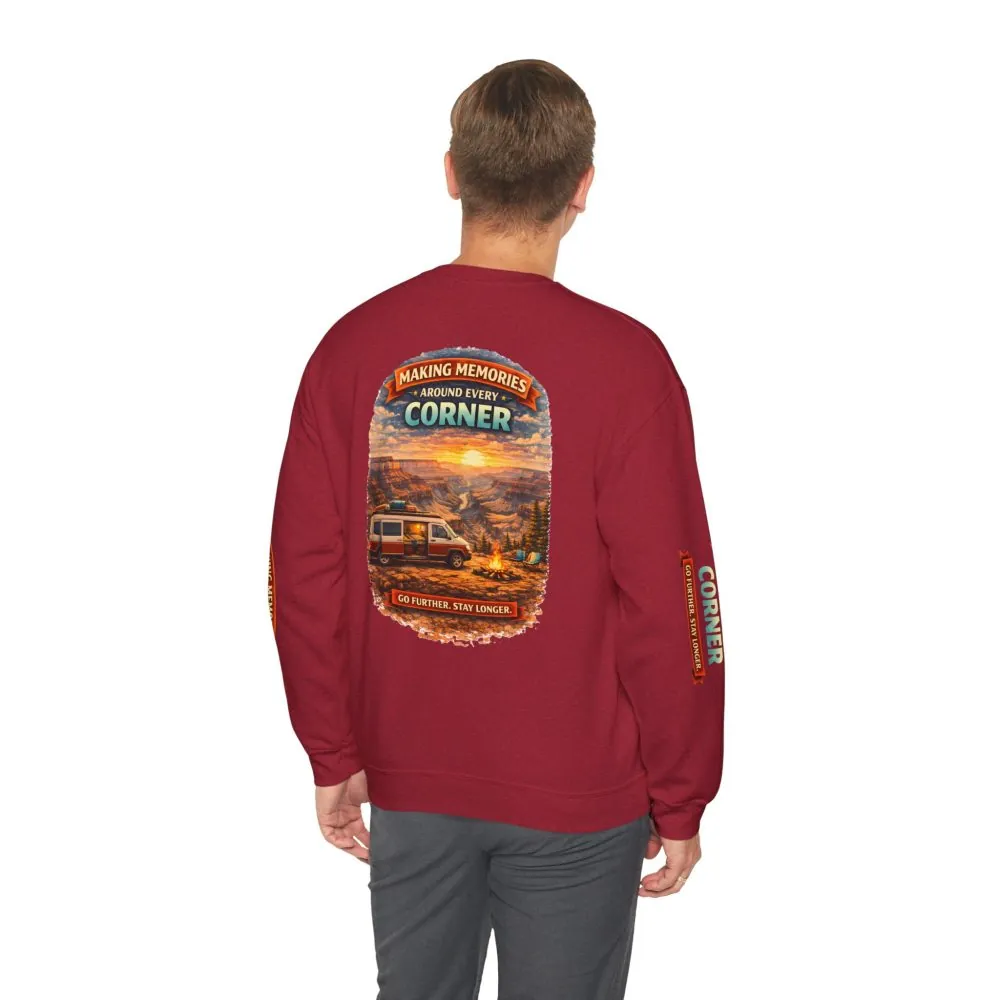 Unisex Heavy Blend™ Crewneck Sweatshirt — "Making Memories Around Every Corner" Design Scenic-Line