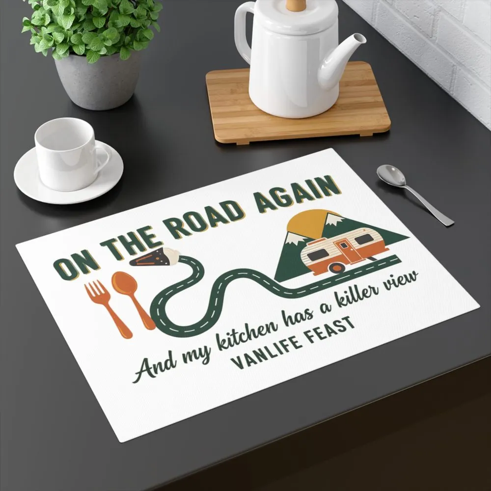 Vanlife Placemat — "On The Road Again" Vanlife Kitchen Placemat